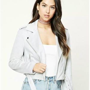 Faux Suede Moto Jacket